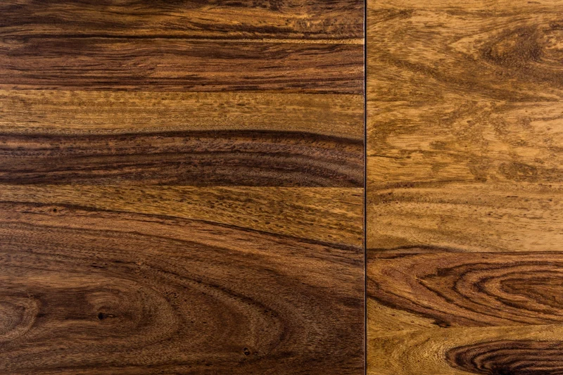 Table à manger en bois massif PURE 160-240cm finition pierre de Sheesham marron avec rallonges