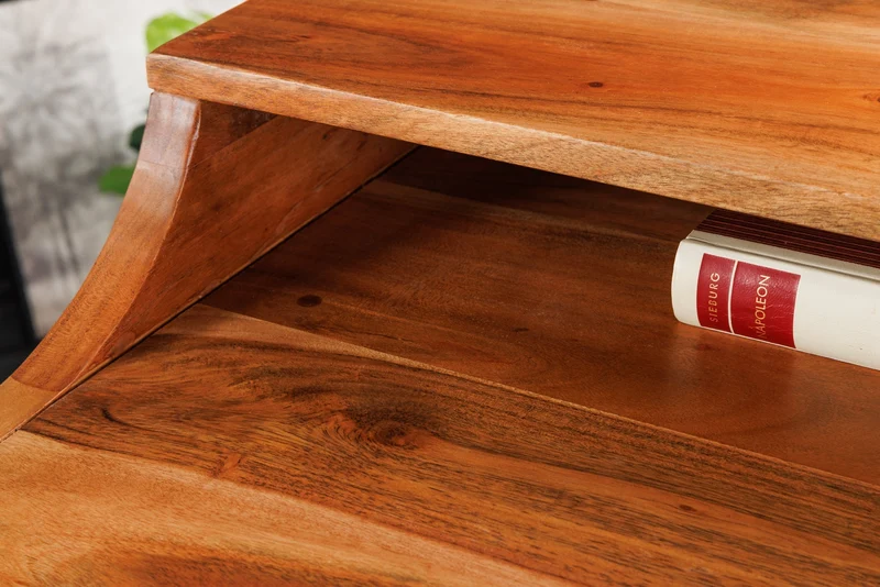 Secrétaire massif MONSOON 100cm bureau en bois d’acacia naturel