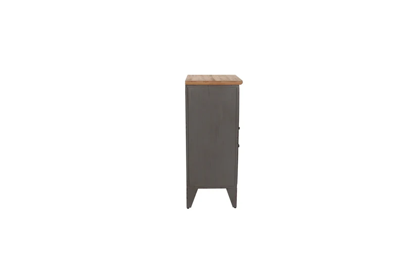 Armoire industrielle NAUTILUS 85cm casier vintage en bois massif métal gris naturel