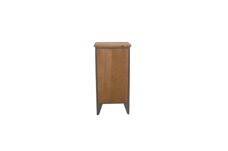 Armoire industrielle NAUTILUS 85cm casier vintage en bois massif métal gris naturel