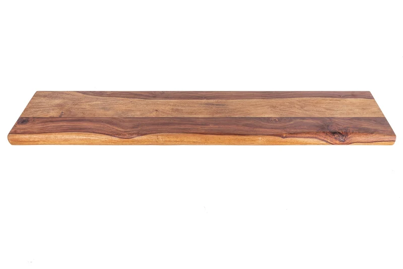 Etagère murale massive MAMMUT 80cm étagère finition pierre Sheesham marron avec bord arbre
