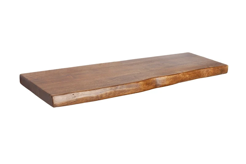Etagère murale massive MAMMUT 80cm étagère en bois d’acacia avec bordure en arbre