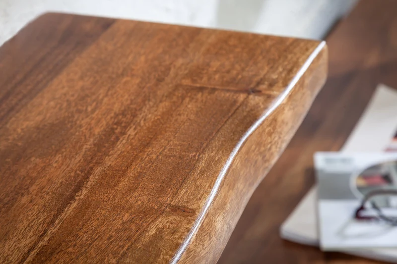 Etagère murale massive MAMMUT 80cm étagère en bois d’acacia avec bordure en arbre