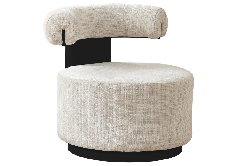 Fauteuil pivotant organique beige noir - Oslo
