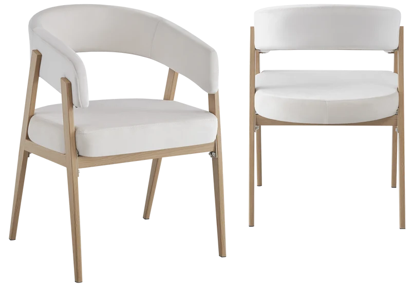 Fauteuil de table texturé beige chêne - Oslo x4