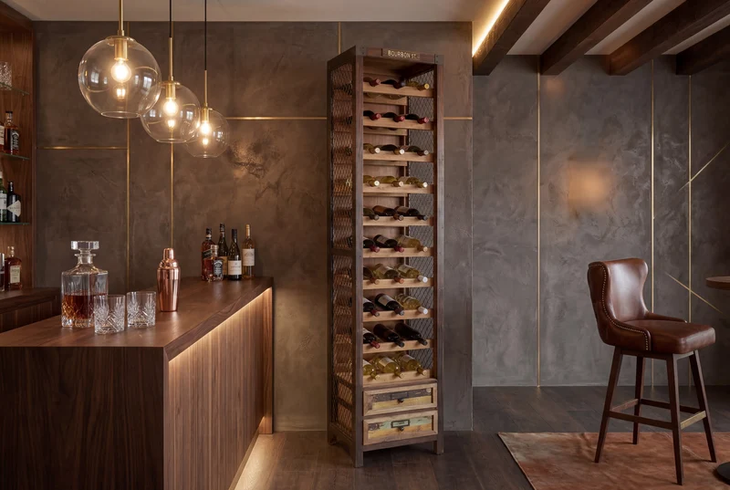 Authentique casier à vin BODEGA 190cm casier à bouteilles en bois de pin naturel tiroirs