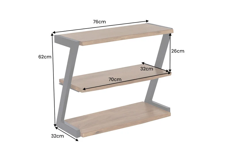 Meuble à chaussures massif MAMMUT 75cm étagère en bois d’acacia finition miel marron