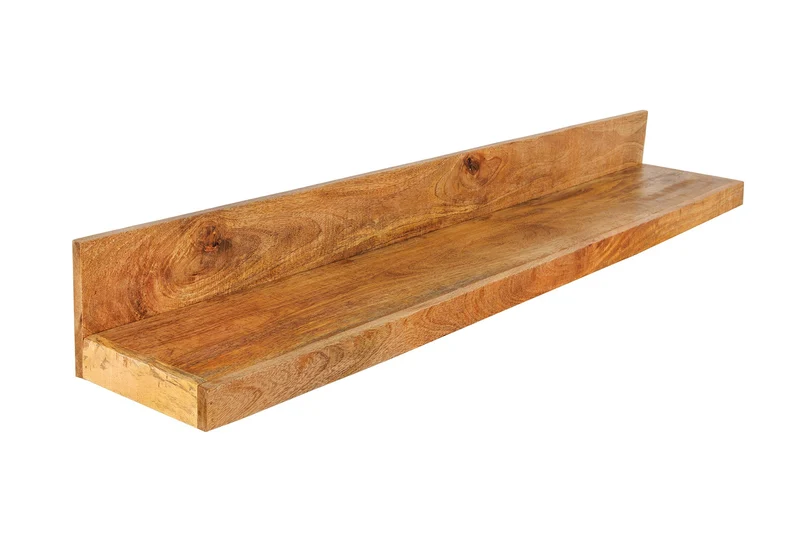 Etagère murale solide MAKASSAR 140cm en bois de manguier naturel fait main