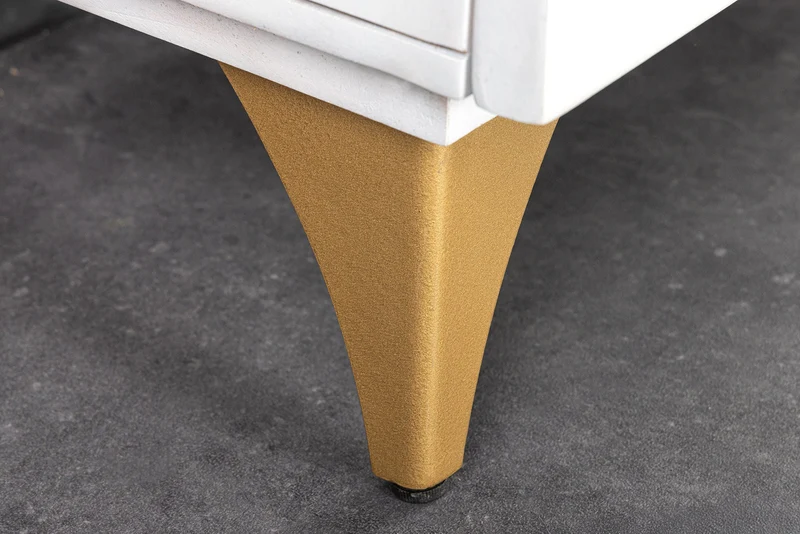 Buffet artisanal GOLDEN SUNSET 180cm pieds métal bois de manguier or blanc