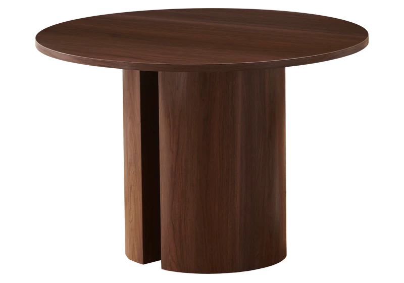 Table à manger ronde bois noyer foncé - Arca