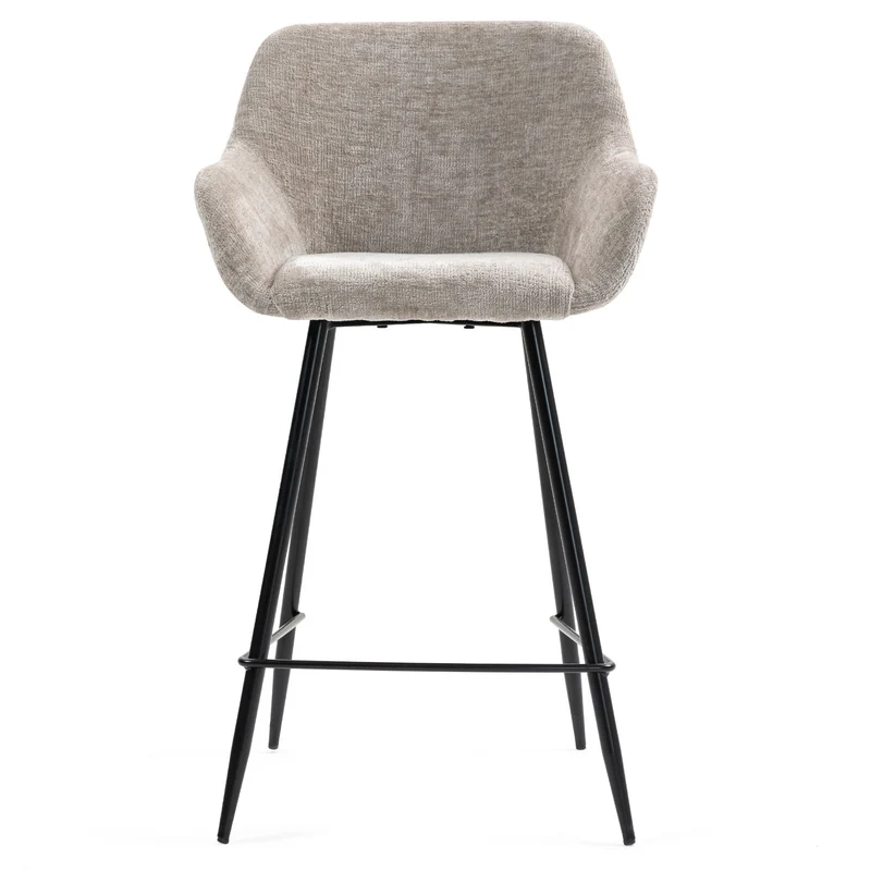 Chaise snack tissu chenille taupe