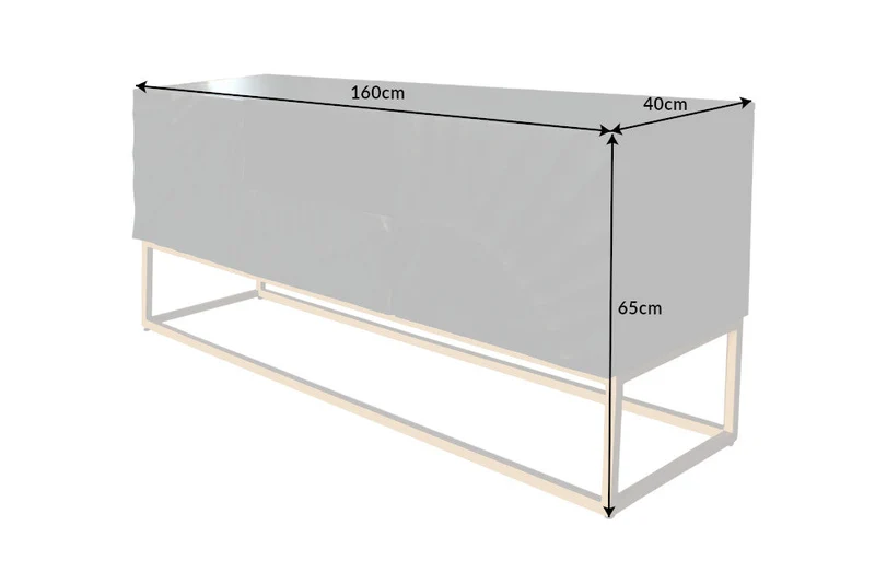 Buffet TV massif SCORPION 160cm en bois de manguier noir avec sculptures 3D élaborées