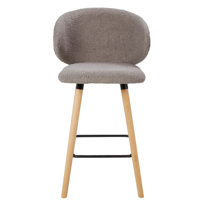 Chaise snack tissu effet laine bouclette taupe