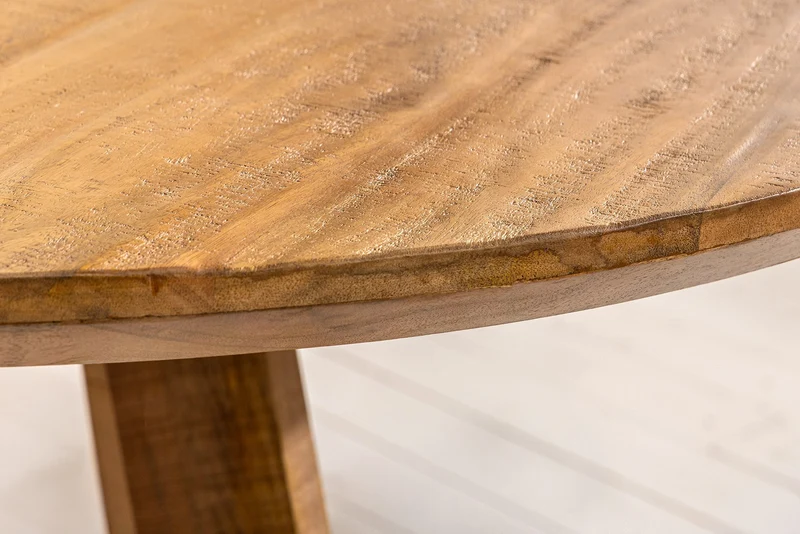 Table à manger ronde ART WOOD 140cm en manguier massif marron