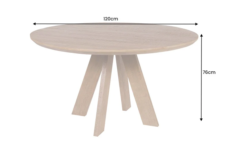 Table à manger ronde ART WOOD 120cm en manguier massif marron