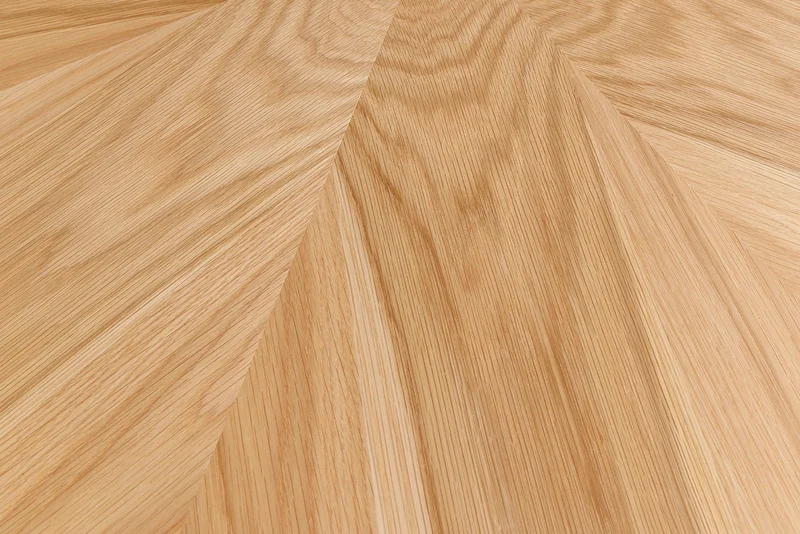 Table à manger ronde ATELIER 120cm chêne naturel pied colonne métal noir