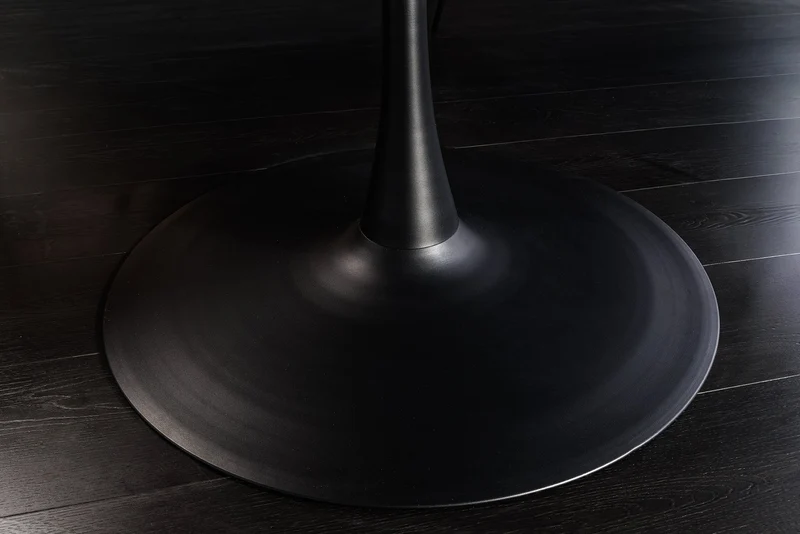 Table à manger ronde ATELIER 120cm chêne naturel pied colonne métal noir
