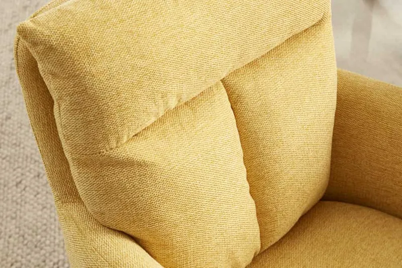 Lot de 2x chaises pivotante rétro BIG GEORGE jaune moutarde avec accoudoirs et rembourrage à ressorts Bonnell