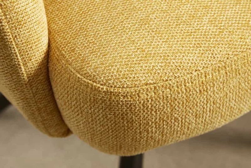 Lot de 2x chaises pivotante rétro BIG GEORGE jaune moutarde avec accoudoirs et rembourrage à ressorts Bonnell