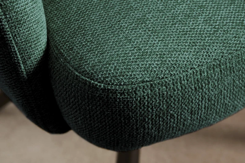 Lot de 2x chaises pivotante rétro BIG GEORGE verte avec accoudoirs et rembourrage à ressorts Bonnell