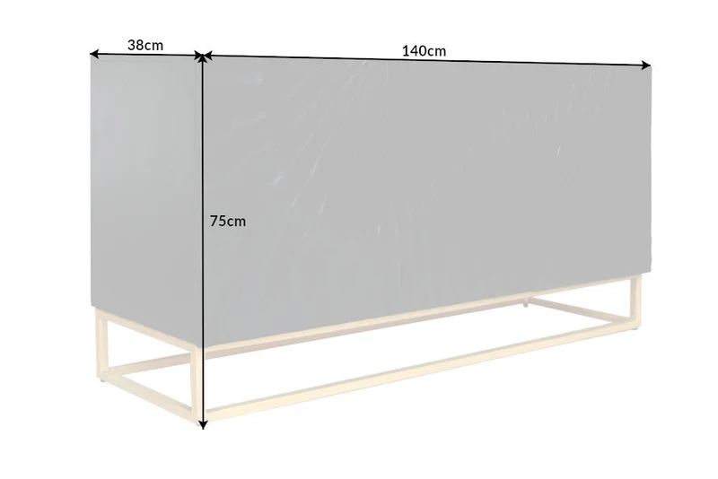 Buffet massif SCORPION 140cm en bois de manguier noir avec sculptures 3D élaborées