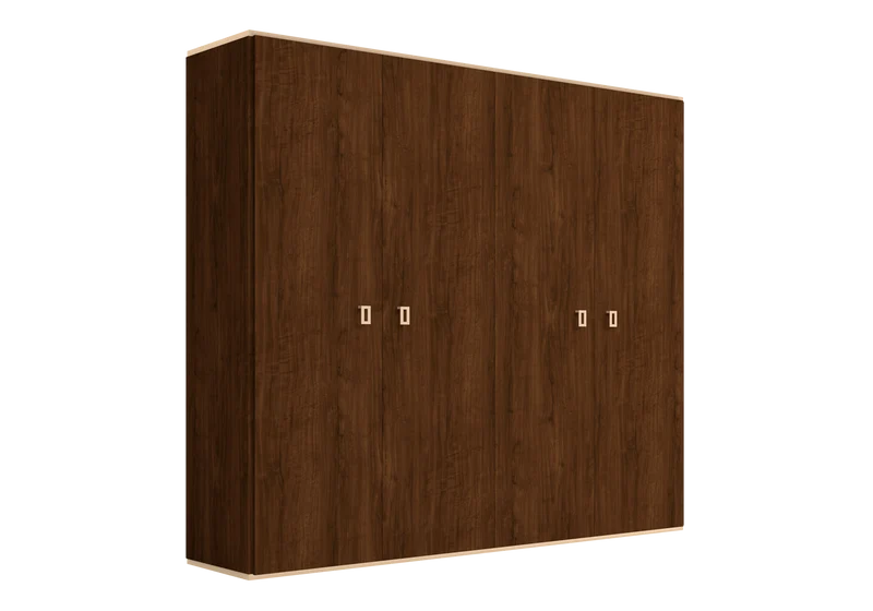 Armoire 4 portes noyer laqué – Eva
