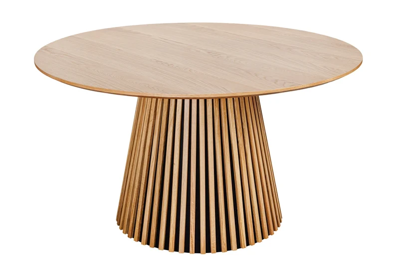 Table à manger ronde VALHALLA WOOD 120cm piètement pilier en chêne naturel