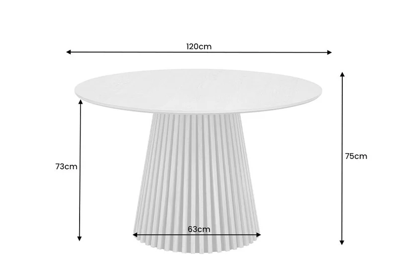 Table à manger ronde VALHALLA WOOD 120cm piètement pilier en chêne naturel