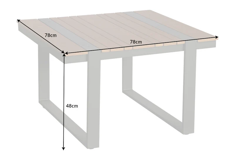 Table de jardin moderne TAMPA LOUNGE 80cm table de balcon extérieur en aluminium anthracite résistant aux intempéries