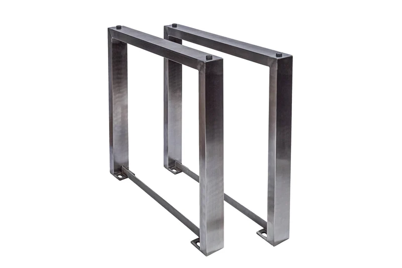 Lot de 2 cadres de table U-FRAME 80 cm pieds de table en acier inoxydable brossé mat table à manger antidérapante