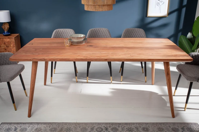 Table à manger massive MYSTIC LIVING 160 cm en acacia bois massif naturel