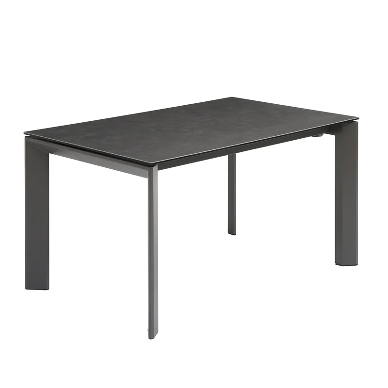 Table repas en céramique noir 140 cm avec allonge