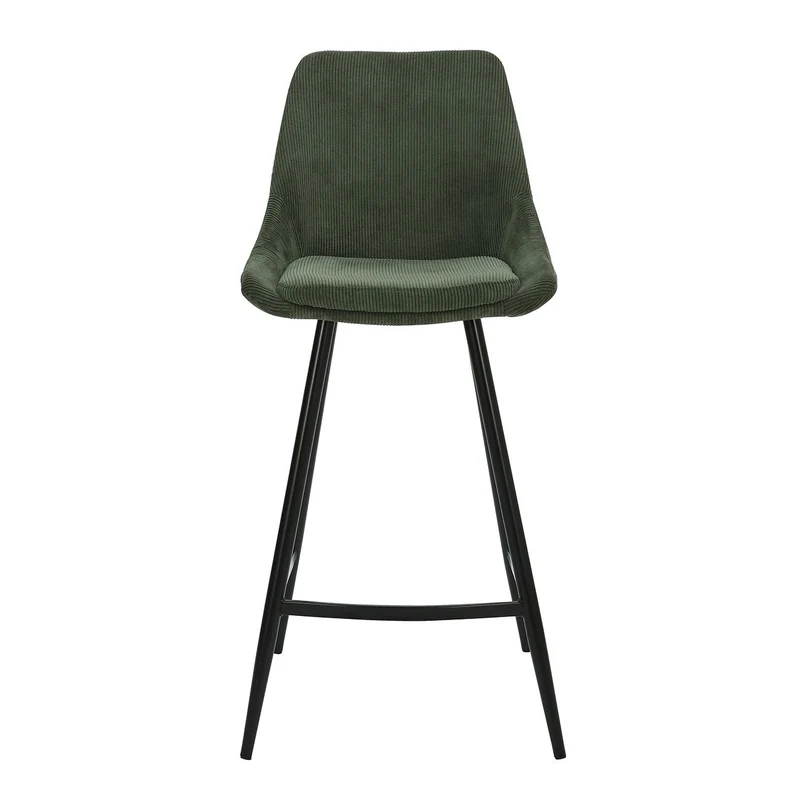 Chaise snack en velours côtelé vert sapin