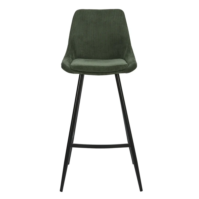 Chaise de bar velours côtelé vert sapin