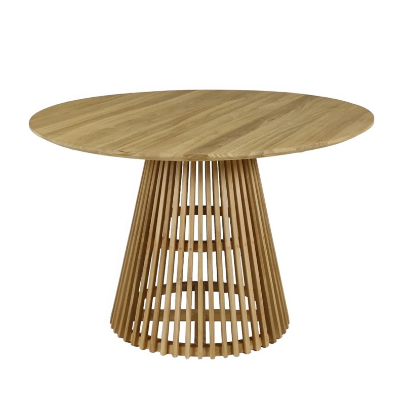 Table ronde en teck naturel 120 cm