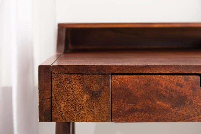 Secrétaire massif MONSOON 120cm bureau en acacia finition frappante