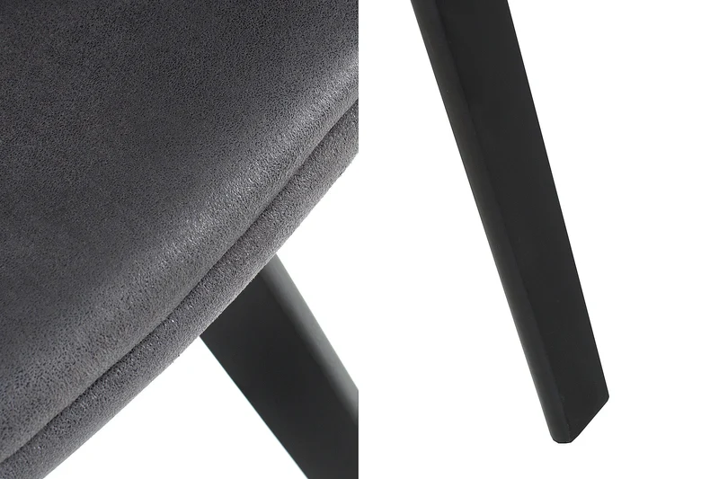 Lot de 2x chaises design NORDIC STAR tissu texturé gris bois massif avec accoudoirs rembourrés