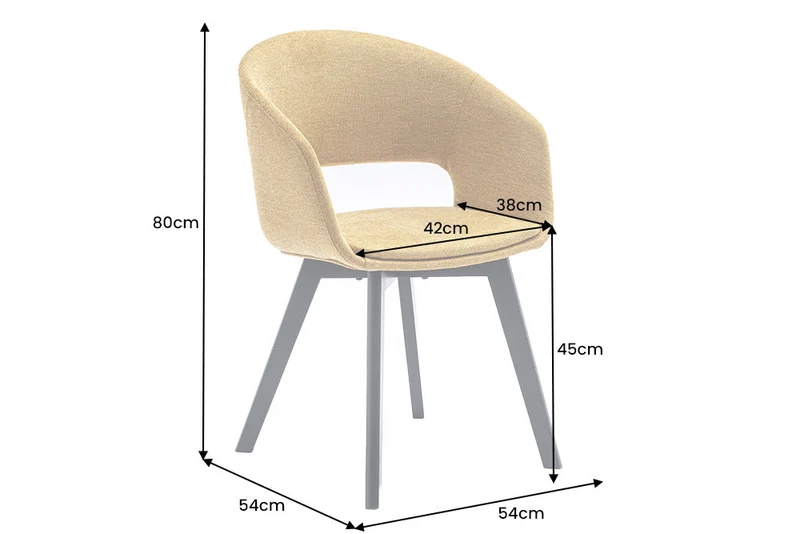 Lot de 2x chaises design NORDIC STAR tissu structuré jaune moutarde bois massif noir avec accoudoirs rembourrés