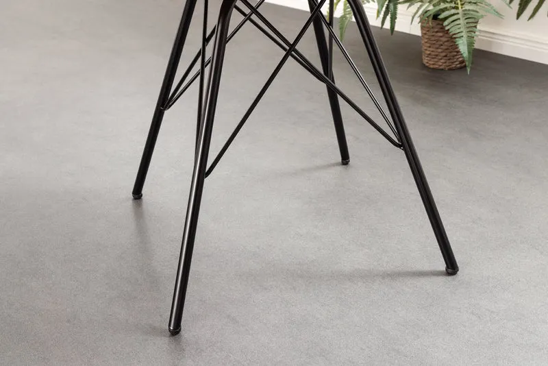 Lot de 2x chaises design SCANDINAVIA MEISTERSTÜCK velours jaune moutarde pieds métal noir