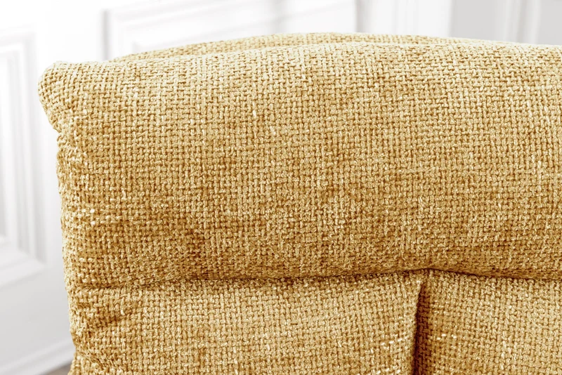 Lot de 2x chaises pivotante BIG GEORGE en tissu texturé jaune moutarde avec accoudoirs en métal noir
