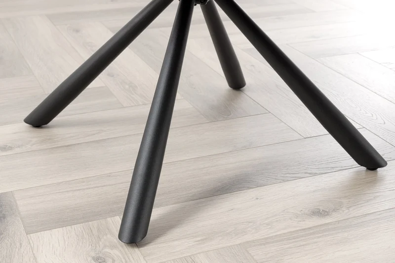 Lot de 2x chaises pivotante BIG GEORGE en tissu texturé jaune moutarde avec accoudoirs en métal noir