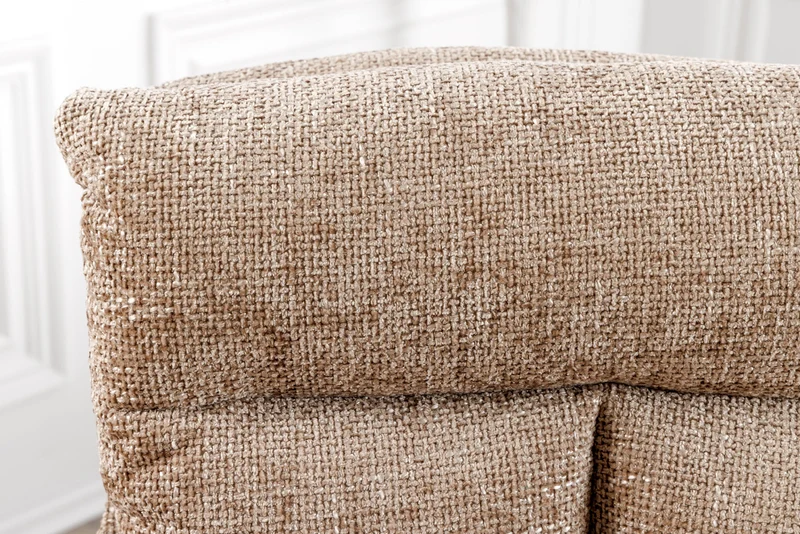 Lot de 2x chaises pivotante BIG GEORGE en tissu texturé beige avec accoudoirs en métal noir