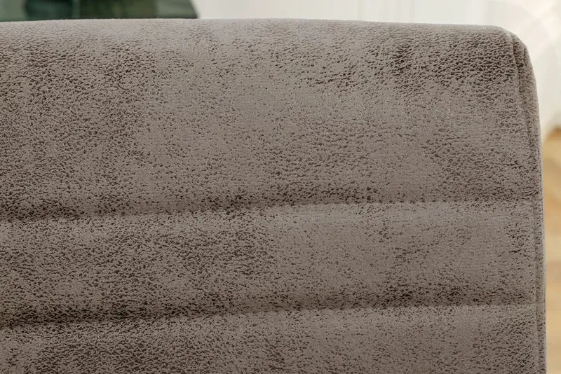 Lot de 2x chaises cantilever moderne LOFT en microfibre gris taupe avec accoudoirs et structure en fer noir