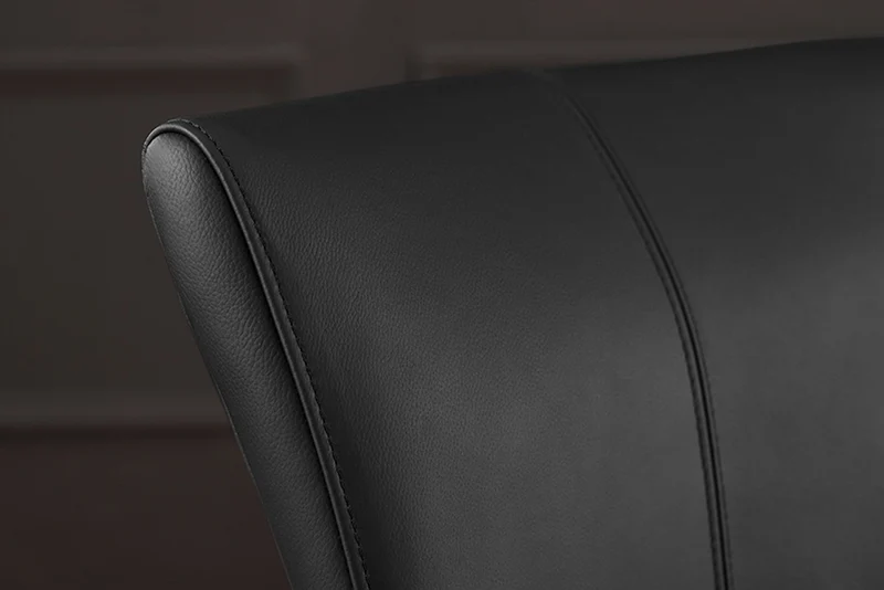 Lot de 2x chaises cantilever moderne SAMSON en cuir véritable noir avec cadre en métal et poignée confortable