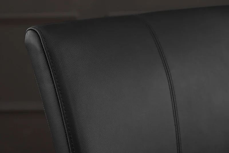 Lot de 2x chaises cantilever moderne SAMSON en cuir véritable noir avec cadre en métal et poignée confortable