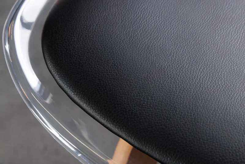 Lot de 2x chaises design SCANDINAVIA MEISTERSTÜCK en plastique noir transparent et bois de hêtre naturel