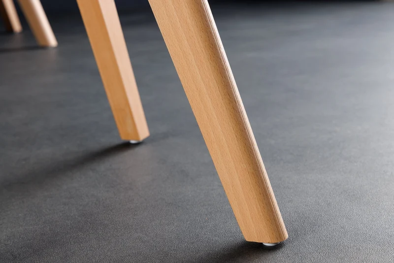 Lot de 2x chaises design SCANDINAVIA MEISTERSTÜCK en plastique noir transparent et bois de hêtre naturel