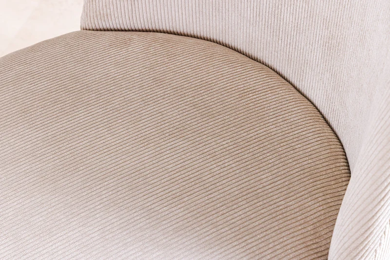 Lot de 2x chaises rétro MIA CASA beige cordon champagne or métal brossé