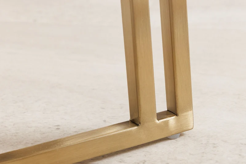 Lot de 2x chaises avec accoudoirs EXTRAVAGANCIA beige cordon métal brossé champagne or