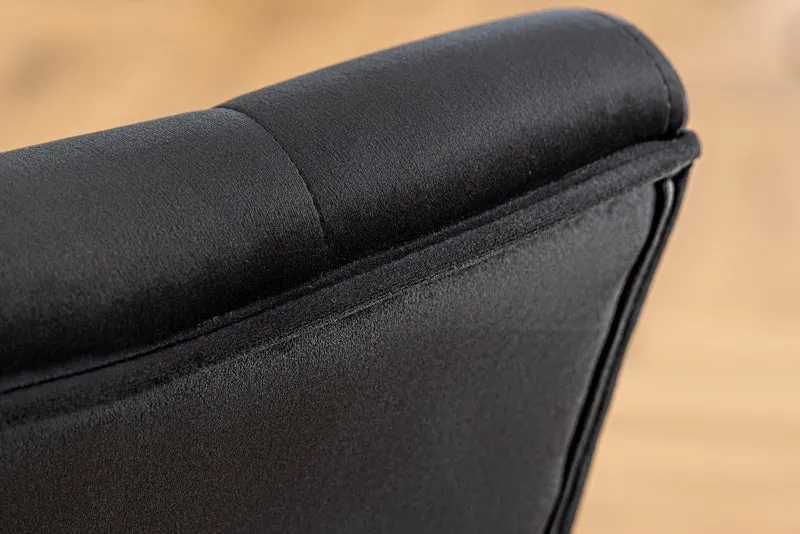 Lot de 2x chaises Chesterfield CASTLE velours noir rivets décoratifs en bois d'hévéa